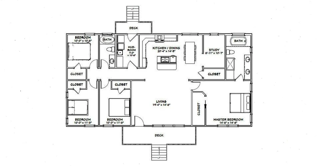 Pelan Rumah 4 Bilik 1 Tingkat 1200 1800 Kaki Persegi Pelan Rumah 4 Bilik 1 Tingkat (1,200 1,800 Kaki Persegi)