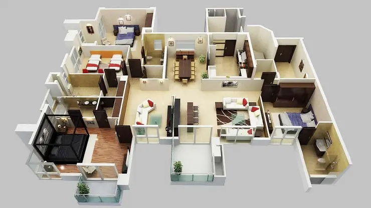 Pelan Rumah 4 Bilik