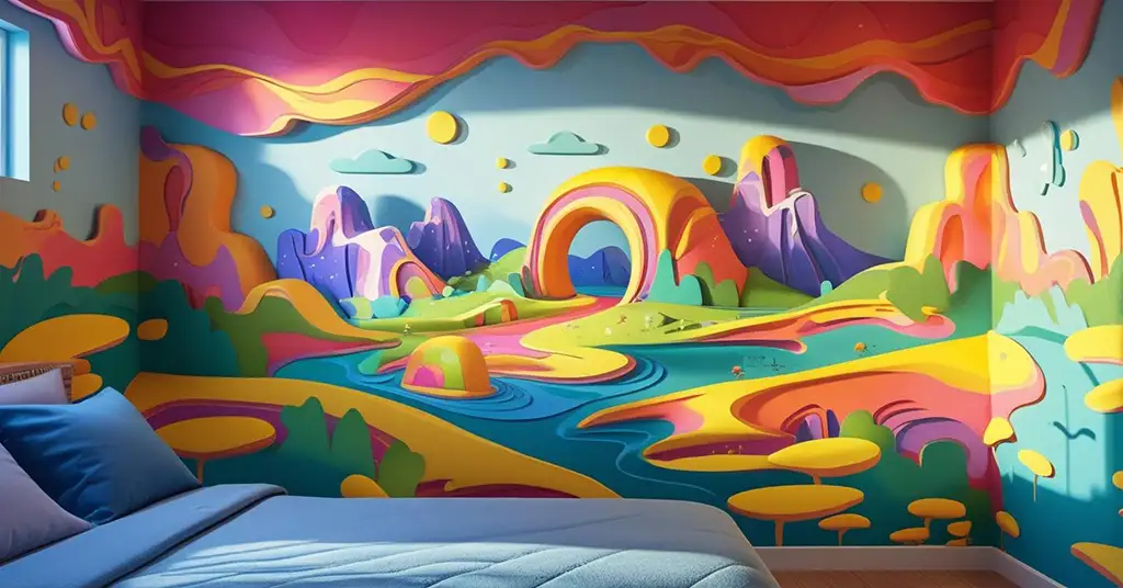 Bilik Tidur Dengan Wallpaper 3D untuk Keseruan Visual Bilik Tidur Dengan Wallpaper 3D untuk Keseruan Visual