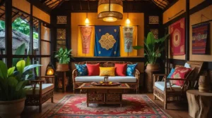 Ruang Tamu Deco Rumah Kampung Kayu