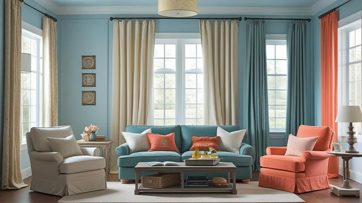 Warna Langsir Untuk Dinding Biru Muda
