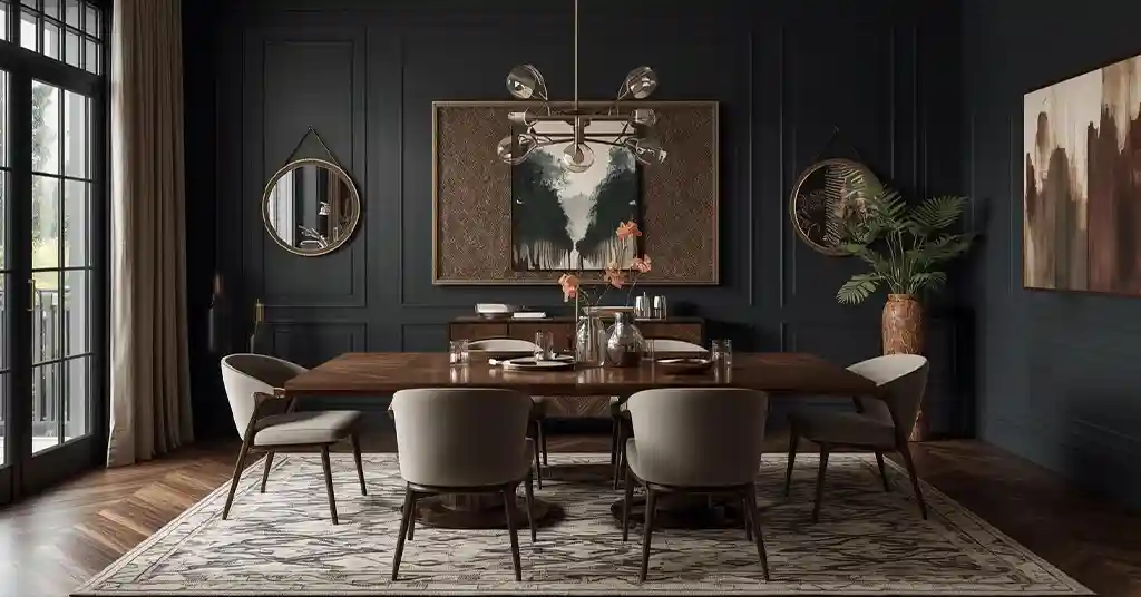 Dinding Aksen dengan Warna Gelap Dinding Aksen dengan Warna Gelap