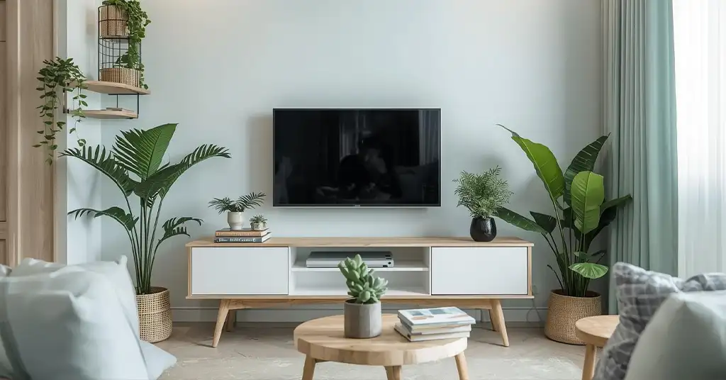 Ruang Tamu Kecil Bertema Warna Pastel