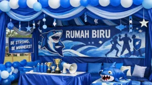 Hiasan Khemah Rumah Sukan Biru