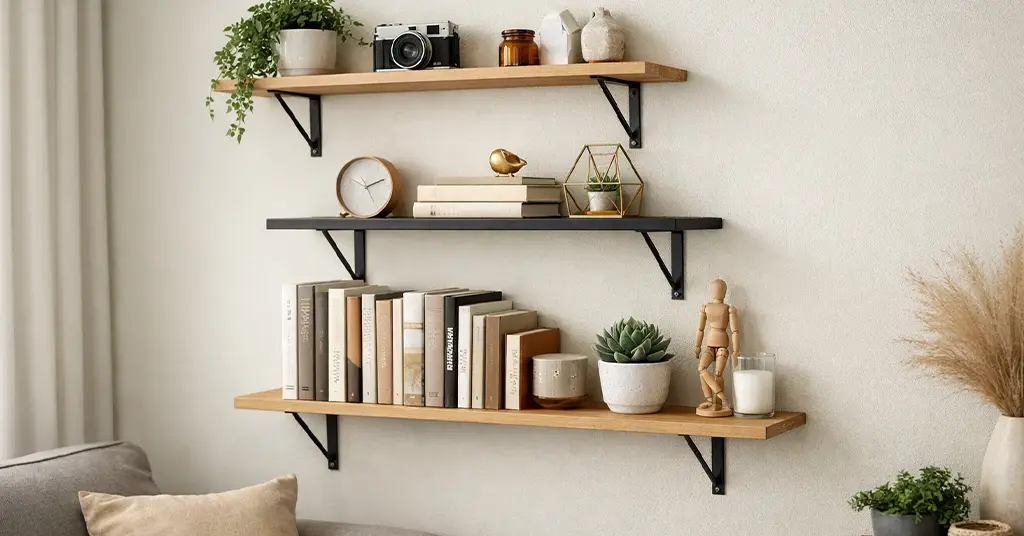 Penggunaan rak dinding DIY