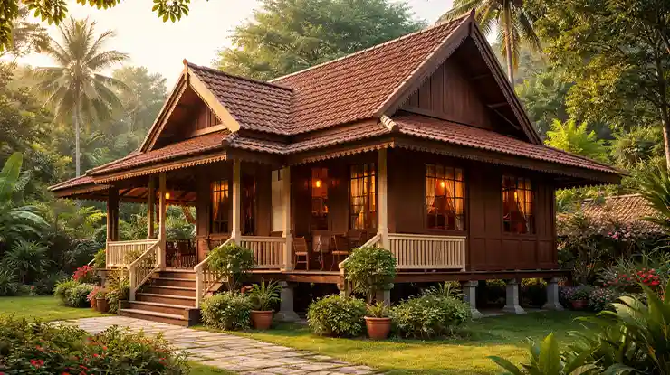Warna Cat Rumah Kayu Kampung