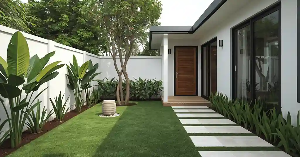Landskap taman kering minimalis Landskap taman kering minimalis